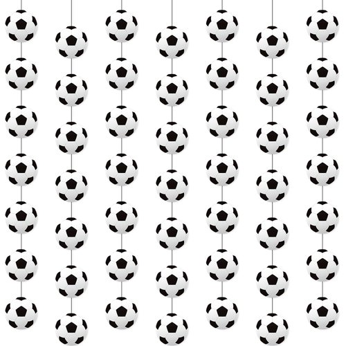 Faccito 8 Pcs Sports Party Banners Sports Theme Party Hanging Decorations Sports Paper Garland for Boys Kids Teens Sports Birthday Party Baby Shower Home Classroom Supplies Decor (Soccer)
