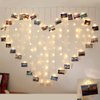 124 Lights Heart Shape Picture Clip String Lights,32 Clip Lights and 92 LED Lights, Sweet Ambience Decoration for Bedroom Livingroom Birthday/Wedding Photoes Show,Balloon Decoration,Warm White
