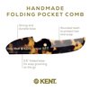 Kent 87T TY Handmade Folding Pocket Comb for Men, Fine Tooth Hair Comb Straightener for Everyday Grooming Styling Hair, Beard or Mustache, Use Dry or with Balms, Saw Cut Hand Polished, Made in England