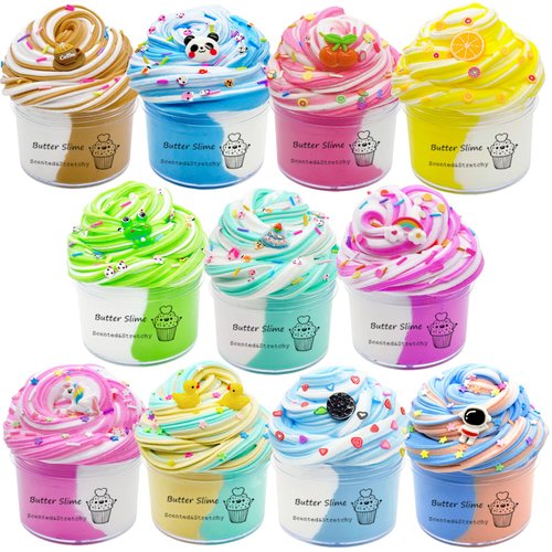 GXYSLM Butter Slime Kit 11packed, Party Favors for Kids, Dual Colored, Novelty and Gag Toys for Girls and Boys, Creative Stimulation Toys, Christmas Stocking Stuffers
