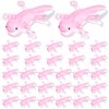 Lewtemi 30 Pcs Axolotl Animals Adorable Axolotl Axolotls Gifts Axolotl Axolotl Party Amphibiously Decorations Tiny Animal Figurine for Party(Clear Pink)