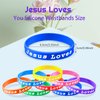 Skylety Jesus Loves You Silicone Wristbands Easter Rubber Wristbands Colorful Jesus Loves You Wristbands Christian Rubber Wristbands for Kids Novelty Party Favors(30 Pieces)