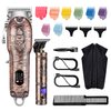 Roziapro Hair Clippers for Men T-Blade Trimmer Professional Barber Clippers - Cordless Hair Cutting Beard Trimmer Mens Electric Hair Trimmer Rechargeable Gold Knight Grooming Kit （Rose Gold）