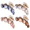 Luxshiny Rhinestone Hair Clip Crystal Jaw Hair Claw Clips No- Slip Clear Golden Blue Brown Octopus Jaw Barrettes Hair Accessories For Women Girls, Pack Of 4 Hair Clips Medium