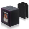 RADWIMPS Deck Box For MTG Commander Deck, Fits 100+ Cards, Magnetic Card Box Organizer With 2 Dividers & Window Display, Perfect for Magic Commander TCG, CCG Cards (Black&Purple)