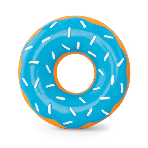 ZippyPaws Latex Donutz, Durable Dog Toy for Interactive Play, No Stuffing - Blueberry