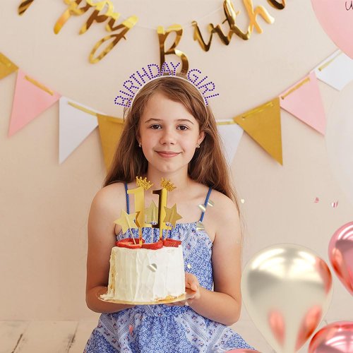 Birthday Headbands for Women Birthday Silver Deep Purple Tiaras and Crowns for Women Girls Christmas Birthday Party Decorations Happy Birthday Princess Crown Rhinestone Happy Birthday Accessories