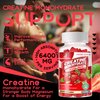 Creatine Monohydrate Gummies Complex 6400mg for Men & Women -Advanced Formula W/L-Taurine + Vitamin B12, Sugar Free Chewable Supplement,180 Strawberry Gummies 2pack