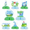 Fangleland 8 Pack Golf Honeycomb Centerpieces Golf 1st Birthday Party Decorations, Hole in One First Birthday Party Supplies for 1 Year Old Boys Sports Table Sign