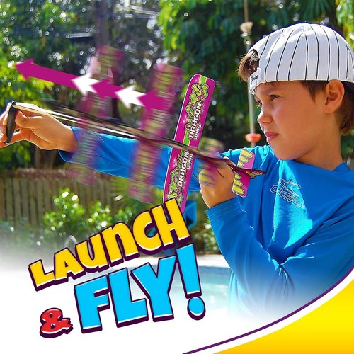 Glider Flying Slingshot Plane Toy (Pack of 12) Pinata filler Party Favors Play Foam Airplanes Prize Gifts Toys for Kids and Adults Sling Flying Toy I 2340-12p
