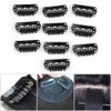 AKOAK 20 Pcs Fake Hair Clip, Soft Rubber 6-Tooth U-shaped Metal Clip, Wig Accessory Clip for Hair Extension DIY, 3.2 cm (Black)