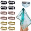 12 Pcs Chunni Clips with Safty Pins，Dupatta Hair Clip Easy to Use with Dupatta, Hijab & Tikka Setting,Multifunction10-Teeth Snap Clips for hair extension (multiple colour)