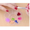 LASSUM 6 Pcs Nail Art Plastic Dappen Dish, Nail Art Polish Color Mixing Palettes Manicure Tool