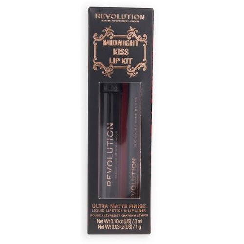 Revolution Bitten Kiss Lip Oil Hydrating Lip Oil with Vitamin E & Avocado Oil 0.16OZ (5ml), Black