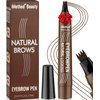 iMethod Microblading Eyebrow Pen - Eyebrow Pencil Magical Upgraded Eye Brow Pencils for Women with 4 Fork Tip & Spoolie Brush for Natural-Looking Hair-Like Defined Brows, Last All-Day, Dark Brown