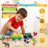 ZapWhiz Farm Animal Toys for Toddlers 1-3-5, Animals Figures Tractor Toys for 1 2 3 4 5 Year Old Boys Girls Gifts Farm Playset Educational Learning Toys for Toddler Christmas Kids Gifts