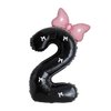 PLAP Birthday Number Balloon Bow Black Party Supplies 32 "Birthday Number Decoration (Black pink number 2)