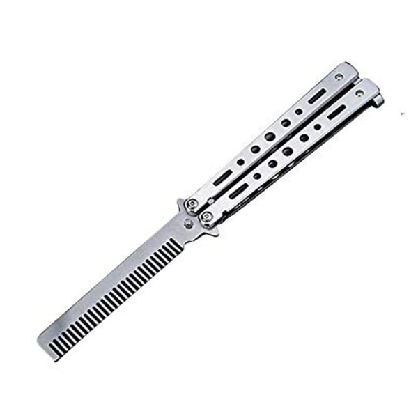 WANLIAN Beautiful comb,Beautiful comb Stainless Steel Folding Practice Combs Hair Styling Tools for Sport Outdoor Use(Silver)