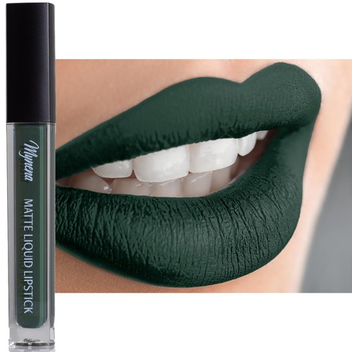 Mynena Dark Green Long-Lasting Matte Liquid Lipstick | Intense Color, Smudge-Proof & Waterproof | Comfortable, Hydrating Shea Butter | Vegan & Cruelty-Free | Jocelyne