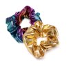 ACCGLORY Shiny Scrunchies Metallic Hair Bands Elastic Hair Ties Set Glitter Ponytail Holder Soft Scrunchy for Women(Hair Scrunchies Set)