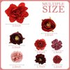 Atoden Red Flower Hair Clips Hawaiian Realistic Bohemian Rose Flower Hair Clips 16 Pcs Hawaii Boho Clips Artificial Tropical Floral Hair Barrettes Hair Accessories for Women Girls Halloween Cosplay