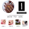 MISUD Press on Nails Long Square Fake Nails Glossy Glue on Nails Fall Brown Ombre Acrylic Nails Squoval Artificial Nails Autumn Marble Stick on False Nails with Design 24 pcs