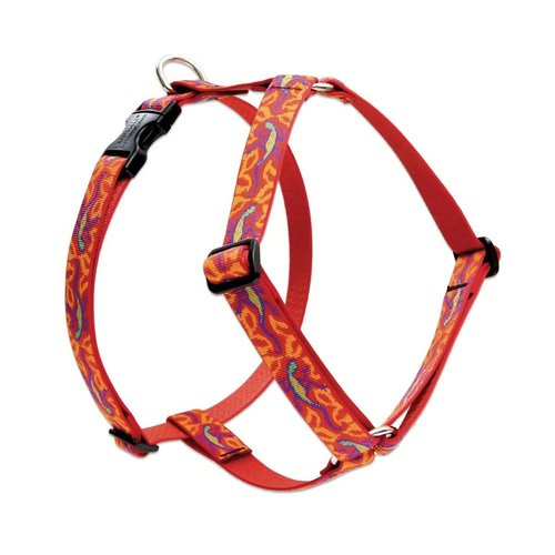 LupinePet Originals 1" Go Go Gecko 20-32" Adjustable Roman Dog Harness for Medium Dogs
