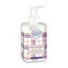 Michel Design Works Foaming Hand Soap 17.8oz, Paisley & Plaid (Red, White, and Blue Plaid Design) Scent and Design, Shea Butter and Aloe Vera Blend, Beautiful Square Container with Pump