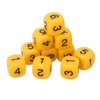 6 Sided Dice, Math Manipulatives, Number Dice 20 Pieces Polyhedral Dice Set 6 Sided Rounded Corners Plastic Dice Gaming Dice Dice Games for Table Games(Yellow)