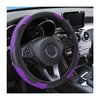 Osilly Car Steering Wheel Cover, 15 inch Carbon Fiber Microfiber PU Leather Elastic Steering Wheel Protector for Men Women, Anti-Slip Breathable Car Interior Accessories for Most Cars (Purple)