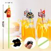 GREAWOD 24 PCS Fire Truck Party Favors Drinking Straws for Fire Truck Birthday Party Supplies,Suitable for fire truck themed party With 2 Pieces Straw Cleaning Brushes(6 color)