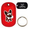 Custom Engraved Pet Tag - Small Dog with Bone - Red - Dog Tag - Tag-Z Wag-Z