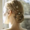 5 PCS Stars Hair Bobby Pins for Women Silver Gold Snowflake Hair Clip Crystal Rhinestones Hair Accessories for Holiday Wedding Birthday Bridal Prom Hairpin