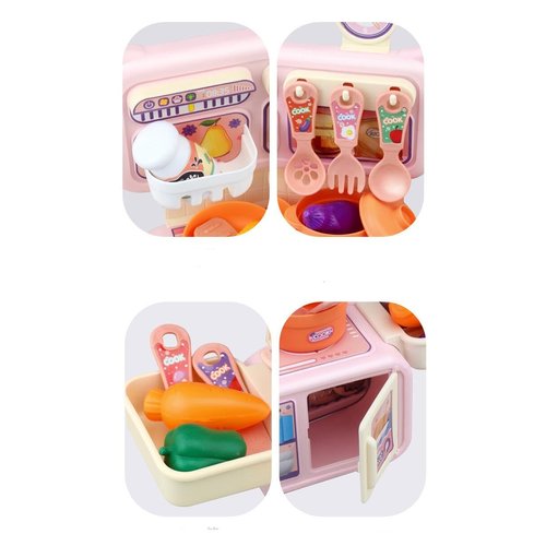 Mini Tiny Kitchen to Play with Dolls 13pcs Plastic Pretend Kitchen playset for Cooking, Toddler playset for Children, Play Kitchen Set, Kid Kitchen Play Set