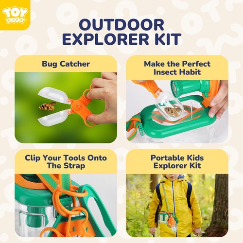 TOY Life Bug Catcher Kit for Kids Bug Catching Kit with Butterfly Net,Bug Net,Critter Keeper,Butterfly Kit,Magnifying Glass,Insect Catcher, Bug Toys Kids Explorer Kit Outdoor Toys for Kid 3 4 5 6 7 8