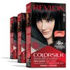 Revlon Permanent Hair Color, Permanent Hair Dye, Colorsilk with 100% Gray Coverage, Ammonia-Free, Keratin and Amino Acids, 10 Black, 4.4 Oz (Pack of 3)