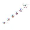 CRYSTAL AB (001 AB) Tiny small sizes mixed with Swarovski 2058 Xilion Rose flatbacks sizes ss3, ss5, ss6, ss7, ss9, ss10 No-Hotfix rhinestones nail art 144 pcs (1 gross) from Mychobos