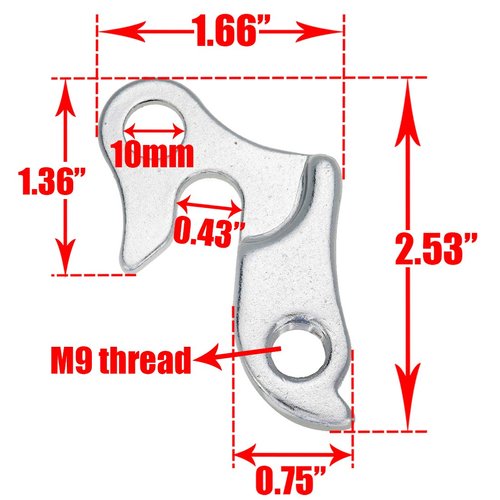 AUTUT 2 Pcs Universal Bicycle Bike Derailleur Hanger Frame Gear Tail Hook, Silver Tone
