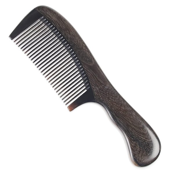 Onedor Handmade 100% Natural Chacate Preto Wood Anti-Static Sandalwood Scent Hair Detangler Comb (Fine Tooth)