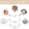 HOLIDYOYO Table Top Display Stand Tiara Crown Display Stand 3 Tiers Headband Display Stand Hair Supplies Organizer for Home Shop Store Hair Crown Tiara Display Headbands for Girls