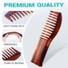 Double Tooth Hair Comb, Handcrafted Premium Acetate Wide & Fine Tooth Comb-Dual-Action, Anti-Static, Hand-Polished Detangler for All Hair Types, Gentle on Scalp, Anti-Breakage comb 7.64inch
