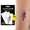 INKARTLINK Semi Permanent Tattoos, 3 Sheets of Small Temporary Tattoos, Adult Art Designs, Party Favors, Waterproof, Realistic, No Adhesive, No Reflective, Lasts 1-2 Weeks (Flower Black Cat)