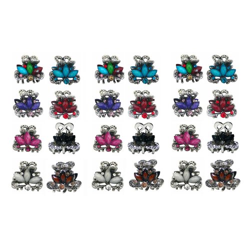 3 Set of 8, 24 Count, Tiny Metal Hair Claws, Light Weight Jaw Clips U864175-0580-8-3