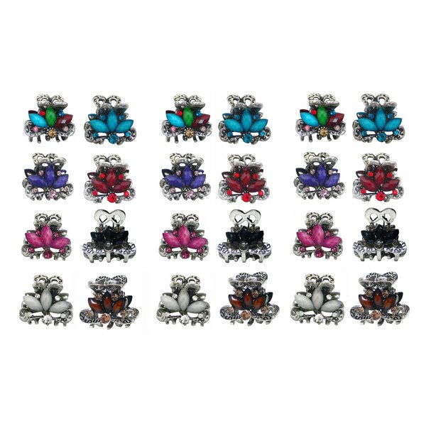 3 Set of 8, 24 Count, Tiny Metal Hair Claws, Light Weight Jaw Clips U864175-0580-8-3