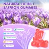Saffron Gummies for Adult Kids - with Saffron 88.5mg, Vitamins D3 & B6, Magnesium, Zinc, Ashwagandha, L - Theanine, St. John's Wort - Supports Mood & Focus, Vegan, Raspberry Flavor, 60 Gummies