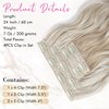 REECHO Clip in Hair Extensions, 4PCS Blonde Hair Extensions 24" Thick Long Beach Waves hair extensions HE003 Invisible Lace Weft Natural Soft Hairpieces for Women – Ash Blonde with Highlights