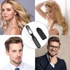 Mini Hair Brush, Travel Folding Hair Brush with Mirror Portable Small Vented Hair Brush Black Pocket Comb for Thick Curly Hair Blow Drying, Smoothing, Detangling, Mini Hairbrush for Women and Men