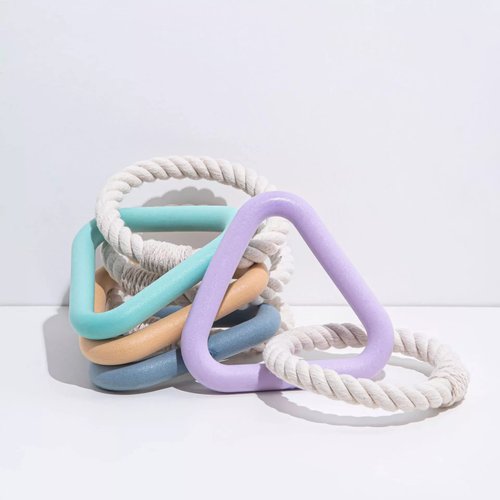 Dog Triangle Rope Toys 1 PC, Perfect for Small & Medium Dogs Pull & Chewing, Modern Dog Toy is The Perfect Dog Gift for Tug of War for Dogs, Tug Toy & Chew Toy, Toy for Dogs, Cats & Pets (Black)