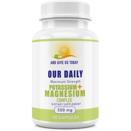Our Daily Vites Potassium Magnesium Supplement 500mg - Powerful Magnesium Potassium Supplement with 5 Forms of Magnesium for Muscle Recovery, Leg Cramps, Gluten-Free Non-GMO - 90 Caps