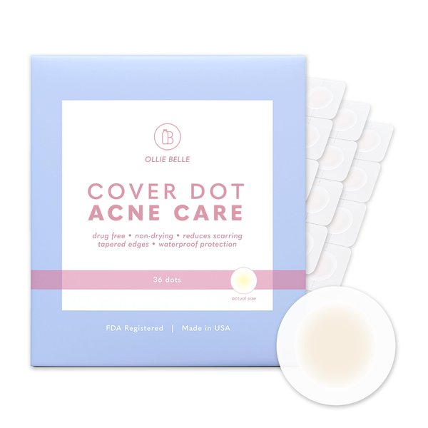 Cover Dot Acne Care (36 dots) Skin Blemish Treatment with Hydrocolloid | Clear, Waterproof Patch | Latex-Free